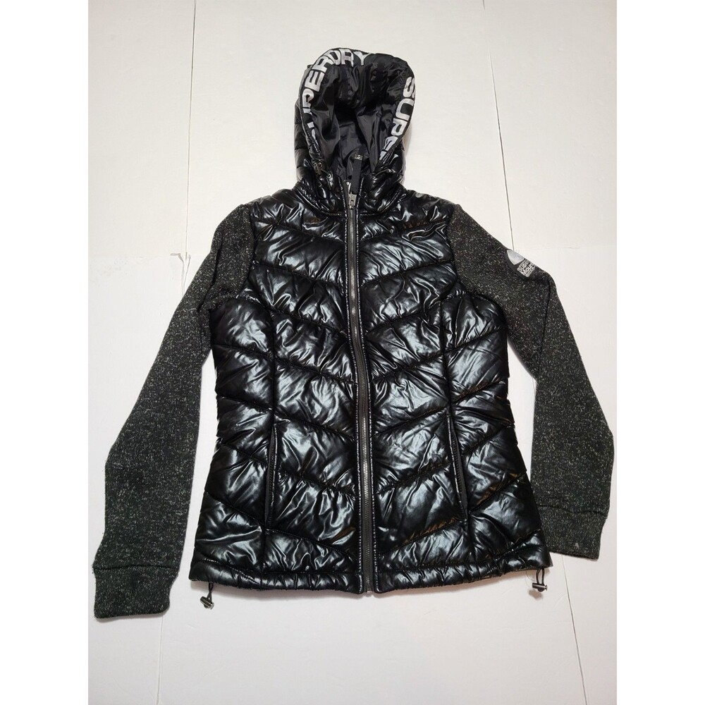 (#C) SUPERDRY MOUNTAIN  PUFFER FULL ZIP JACKET SIZE WOMEN'S Us (6)black